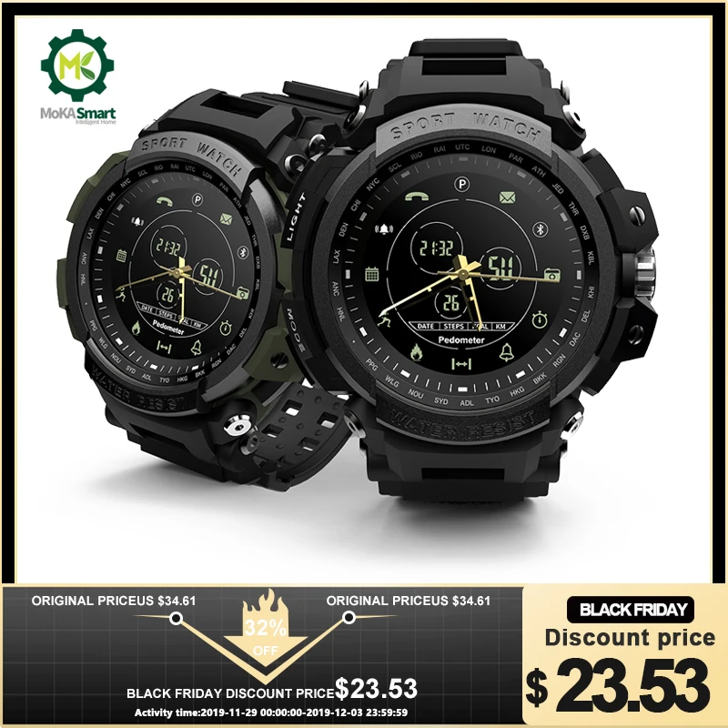 

MOKA SmartWatch Man IP68 Waterproof Sport pedometer Professional SMS Reminder Digital Clock Smart Watch For Android and ios