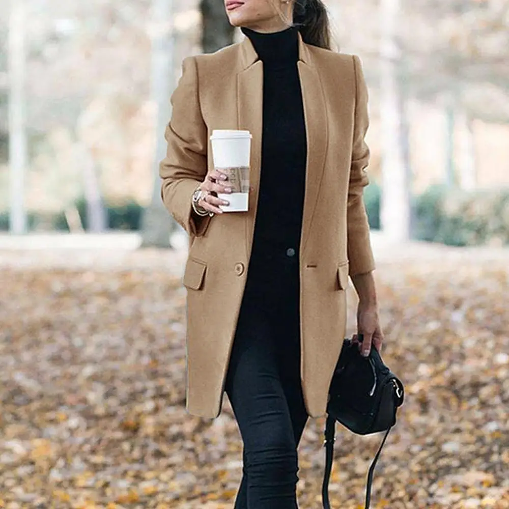 Womens Clothing Coats Long coats and winter coats Yes-Zee Long Sleeve Coats in Brown 