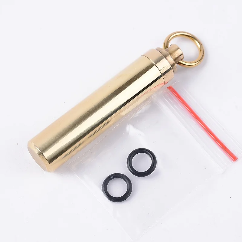 

2019Outdoor Gadget Outdoor Waterproof Can Brass Sealed Box Pure Brass Mini Metal Drugs Waterproof Bin EDC Tool Equipment