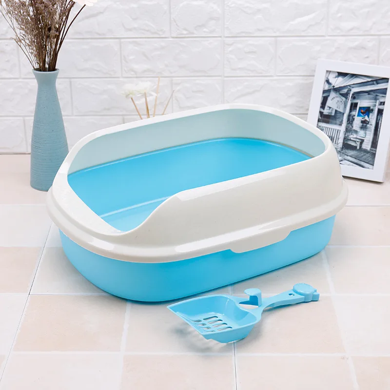 Pet Cat Toilet Semi-enclosed High Fence Detachable Cat Litter Box Cat Toilet Dog Tray Clean Scoop Home Plastic Sand Box Supplies