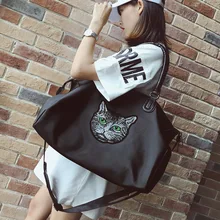 Мужская и Женская Ручная сумка на одно плечо с кошачьей головой, Туристическая Сумка для багажа, Большая вместительная сумка для фитнеса