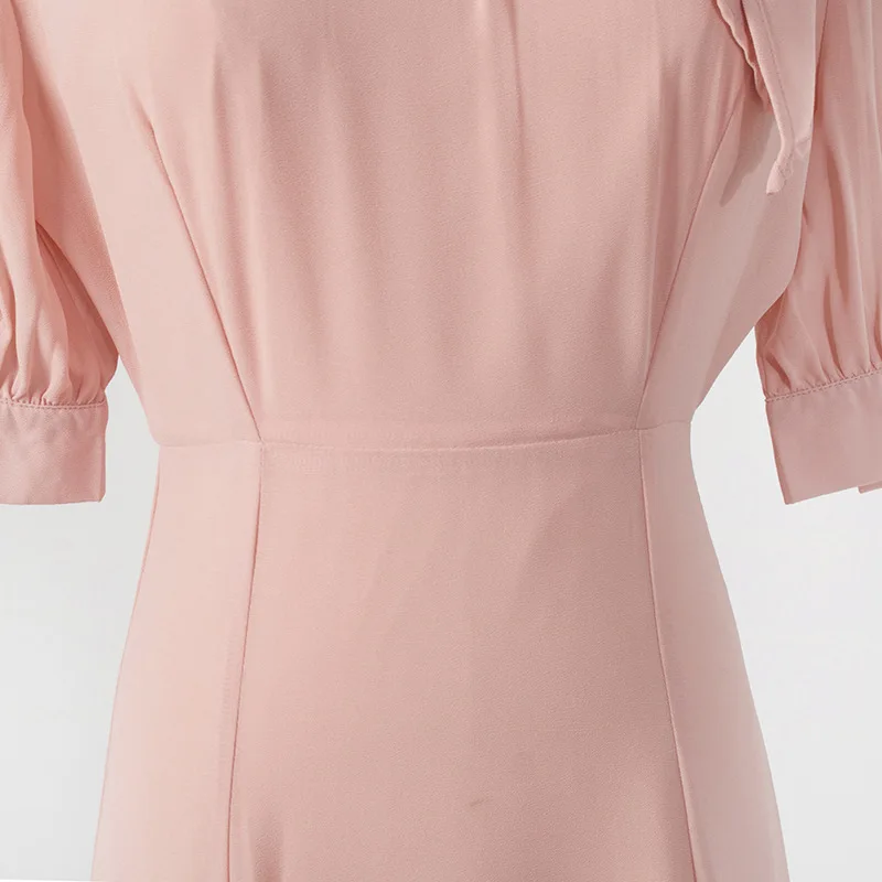 Новое поступление Элегантное Длинное платье женские платья лето корейское IU DEL LUNA отель розовое вечернее платье с платок платье femme YQ409