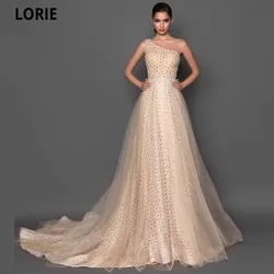 LORIE One-Shoulder A-line Prom Dresses 2021 Vestidos De Festa High Quality Tulle Special Occasion Evening Party Gowns With Sash