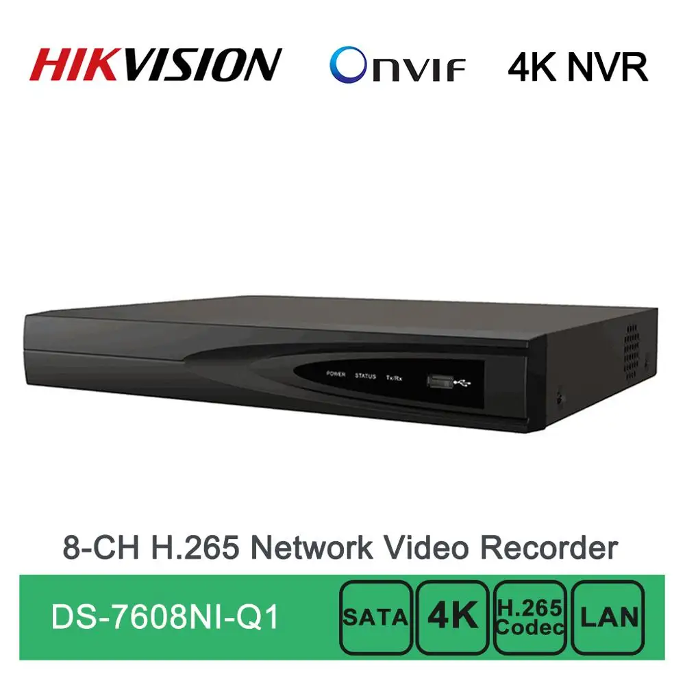 DS-7608NI-Q1 Hikvision английская версия 8CH H.265 NVR максимальная поддержка 8MP IPC 4K Onvif