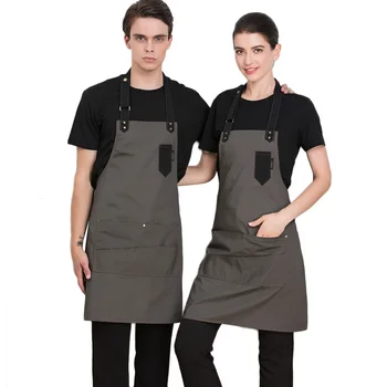 

Unisex Chef Waiter Cafe Restaurant Cooking Kitchen Apron Adjustable Aprons With Pockets Bibs Pinafore