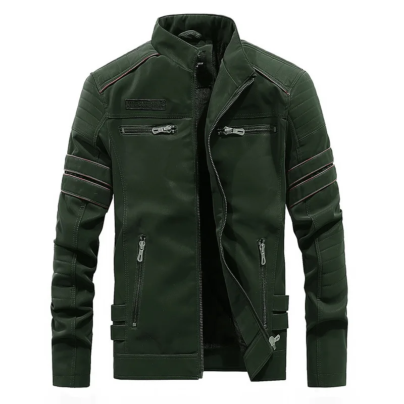 

2019 Foreign Trade New Style Cross Border Hot Selling Leather Coat-Style Fashion Men Washing Leather Jacket PU Leather Stand Col