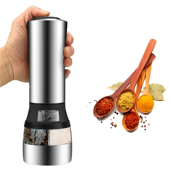 

Automatic Salt And Pepper Grinder Battery Power Stainless Steel Spice Grinder Mill Kitchen Tools Gadgets Cooking Accessories