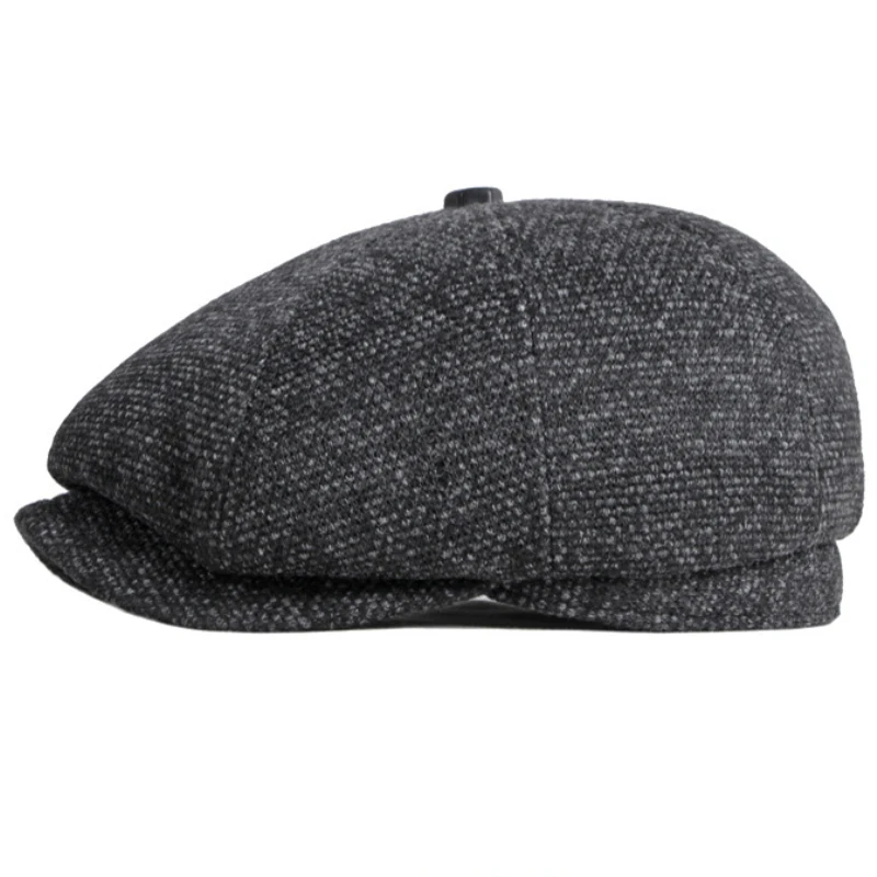 HT3747 Beret Men Women Autumn Winter Hat Octagonal  Cap New Warm Artist Painter Wool Beret Hat Male Female Flat Beret Cap 4