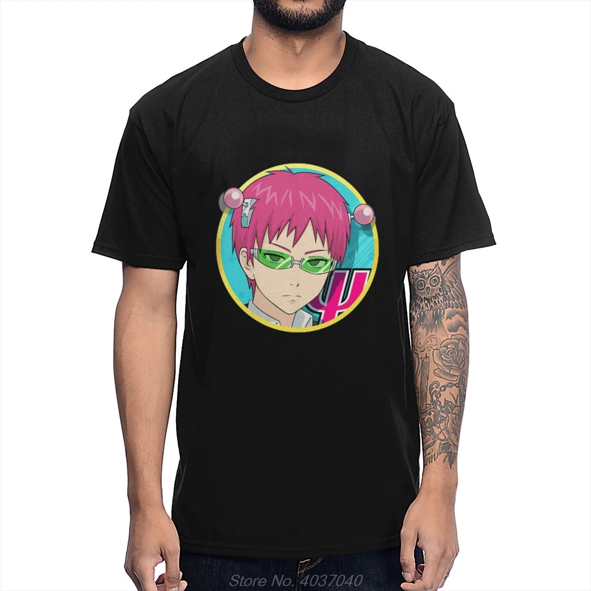 Мягкая футболка для мальчиков Saiki K Kusuo No Psi Nan с круглым вырезом летняя мягкая