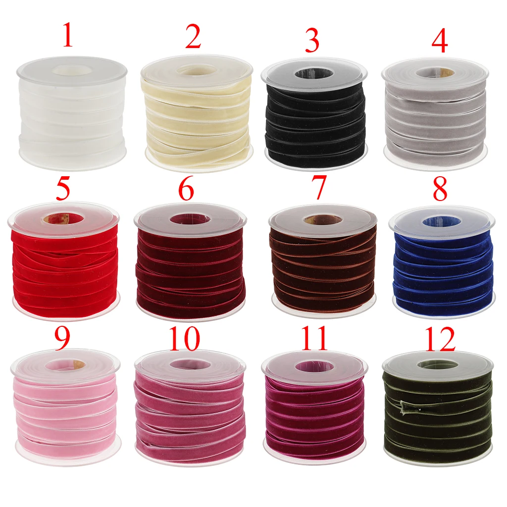 20 Yard VELVET RIBBON 10mm Wide For Wedding DIY Craft Decoration Embellishments
