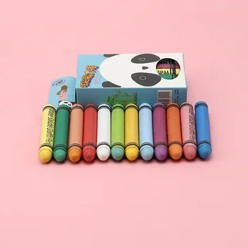 

Water-Soluble Dust-Free Chalk round Head with Roll Paper 12 Colors 12 PCs a Box of Crayon Sidewalk Chalk Manufacturers from
