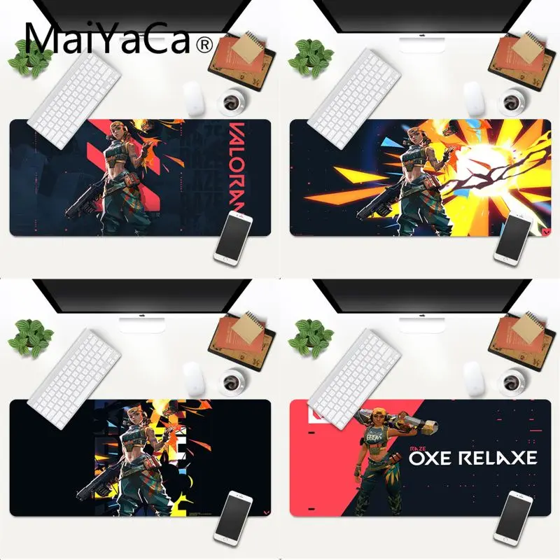 

MaiYaCa mousepad 80x30cm Raze Valorant Rubber Pad to Mouse Game Gaming Mouse Mat xl xxl 900x400mm for Lol dota2 cs go