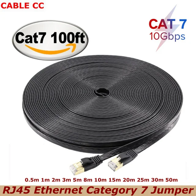 Cable Ethernet STP CAT 7, de 15 m, plano