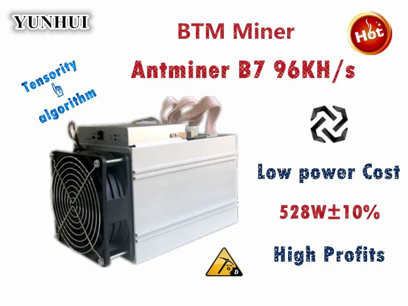 BTM Miner Antminer B7 96KH/s 528W(без БП) Asic Tensority Miner Mine BTM лучше чем Antminer S9 S11 S15 A9 Z9 A9