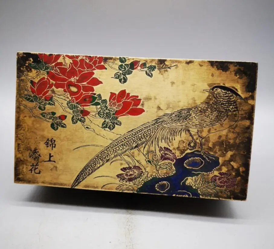 

China brass jewelry box crafts statue