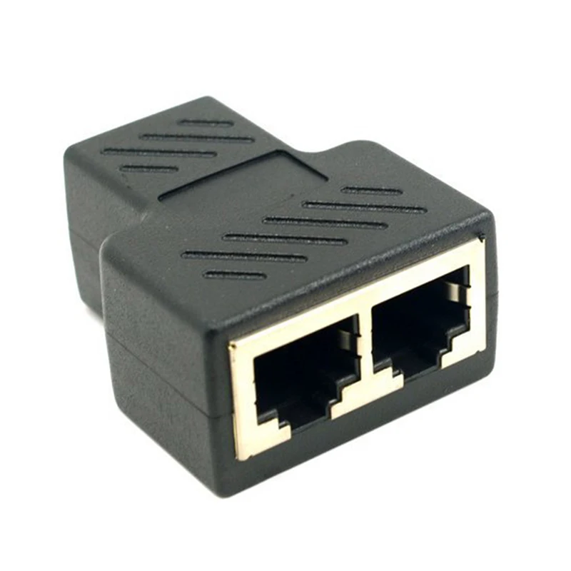 RJ45 1 To 2 Ways Ethernet Network Cable Splitter Connector Adapter For Laptop Docking Stations