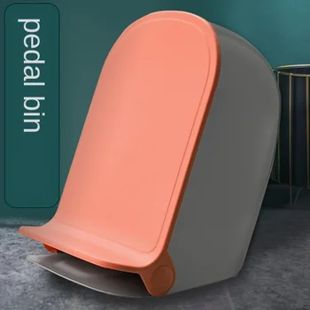 

Pedal type trash Creative paper basket for household kitchen toilet living room bedroom with cover deodorant foot garbage can