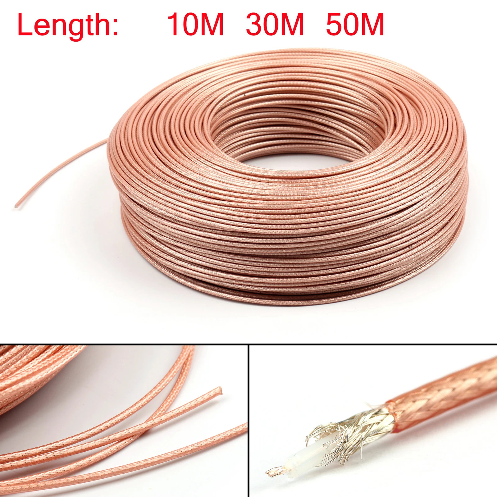 Радиочастотный коаксиальный кабельный разъем Areyourshop RG179 75 Ом M17 M94 RG 179 Coax Pigtail 10 м 30
