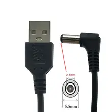 1 шт. USB кабель 2,0 Мужской в правый угол 90 градусов 5,5 мм 2,1 мм DC разъем питания баррель 5 в кабель 1,5 м