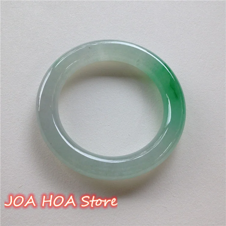 Boutique Jewelry Natural Jadeite Ice Green Flower Round Bar Bangle