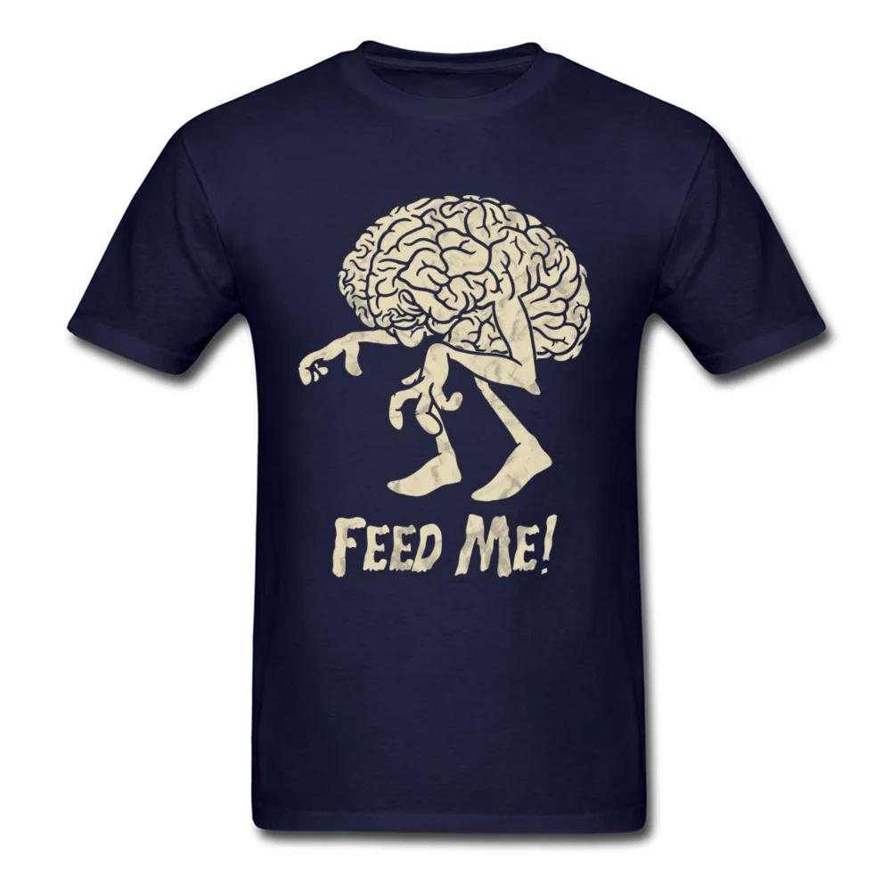 Braindead_feed_me__1258 Simple Style Summer 100% Cotton Round Neck Mens Tops Shirts T-Shirt 2018 Hot Sale Short Sleeve T Shirt Braindead_feed_me__1258 navy
