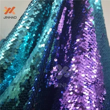 Высокое качество полиэстер русалка блестка Реверсивные Блестки Ткань для двора 5 мм Двусторонняя Русалка Блестки Ткань