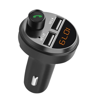 

TIOODRE Car Bluetooth 5.0 FM Transmitter Dual USB Fast Charger Hands-Free Phone Audio Receiver Automatic MP3 Player New