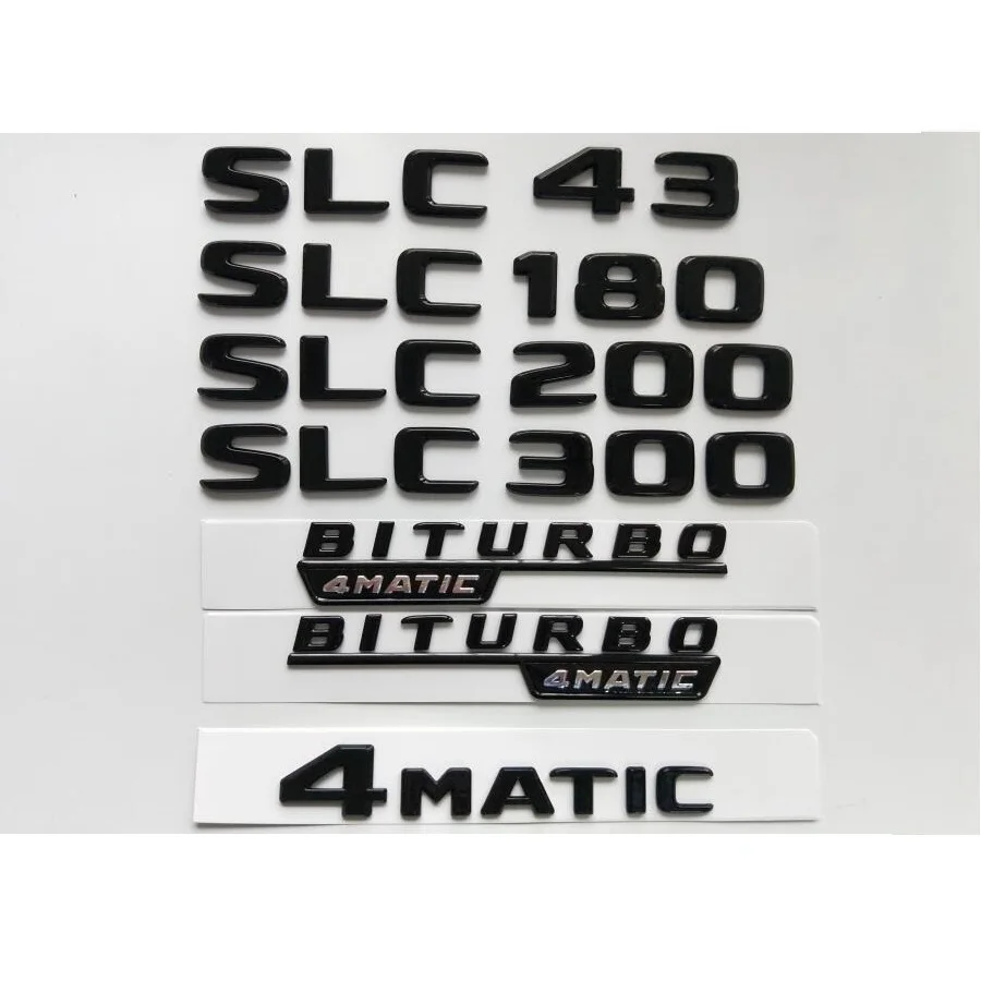 Блестящие черные значки с буквами Эмблема для Mercedes Benz SLC43 SLC180 SLC200 SLC220 SLC250 SLC260 SLC280