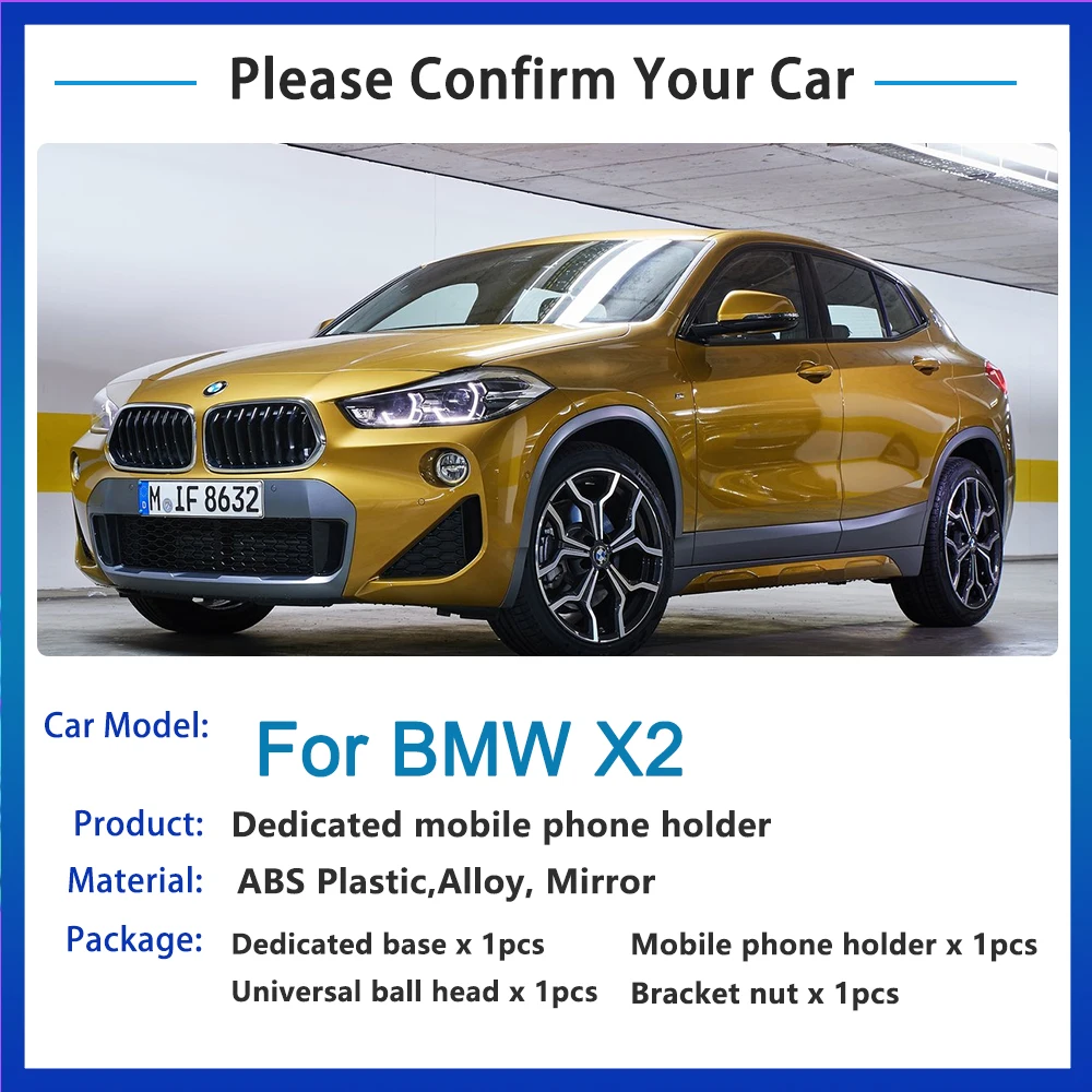 For BMW X2 F39 2018 2019 2020 Car Air Outlet GPS Mobile Phone Holder  Special Car Mobile Phone Holder Accessories For IPhone