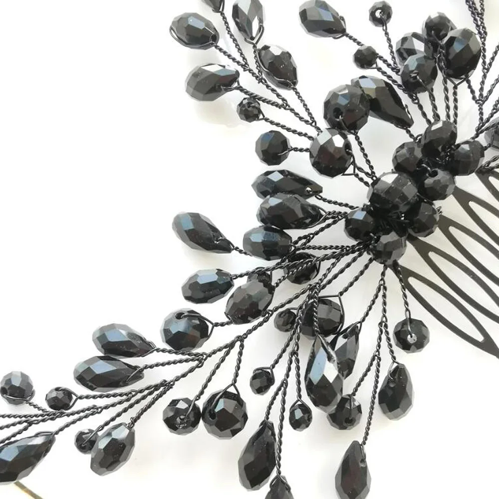 Black Crystal Women Hair Combs Bridal Hair Accessories Wedding Jewelry Bridal Head Decoration Ornament hair accessories bridal hair accessories bridal jewelry set