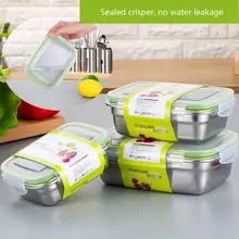 США контейнер для хранения еды из нержавеющей стали Bento Crisper Студенческая коробка для завтрака