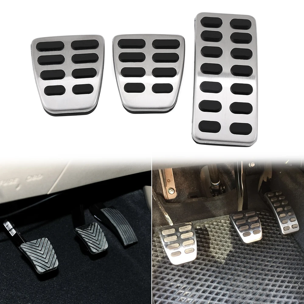 Car Accessories Car Pedals Pedal Cover Stainless Steel Pedal Cover Stainless Steel Car Pedal Cover Pad for Hyundai Accent Solaris i20 2011-Creta ix25 for Kia K2 Rio Soul MT AT Car Styling