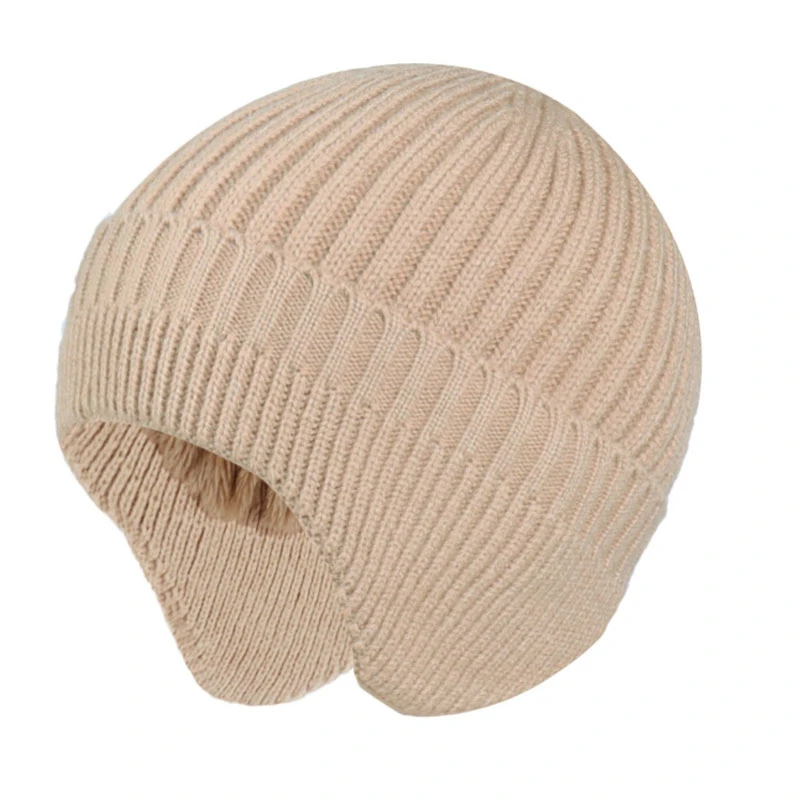 2021 New Winter Earmuff Cap Men's Outdoor Knitted Hat Women's Thicken Warm Beanies Skull Windproof Earflaps  Bonnet  Chapeu
