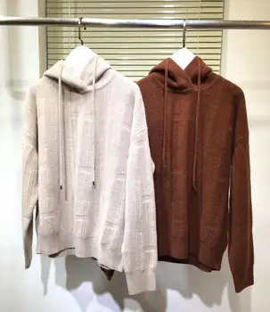 

2020 autumn winter new fashion high-quality runway hood sweater knitted wool sweater free shipping sweater