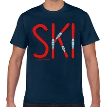 Tops Camiseta Hombre esquí esquís Vogue Vintage personalizado camiseta masculina