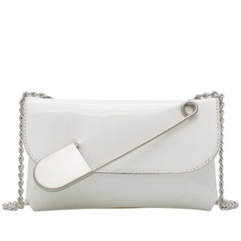 

Pin Design Patent Leather Crossbody Bags for Women New Summer Chain Strap Female Flap Bag Small Ladies' Shoulder Messenger Bag