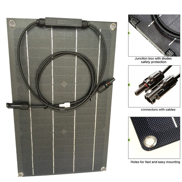 20W 40W 60W 80W 100w 150w 200w 300w 18V Solar Panel Flexible ETFE Anti Corrosion Film Coating System Power Kit 2