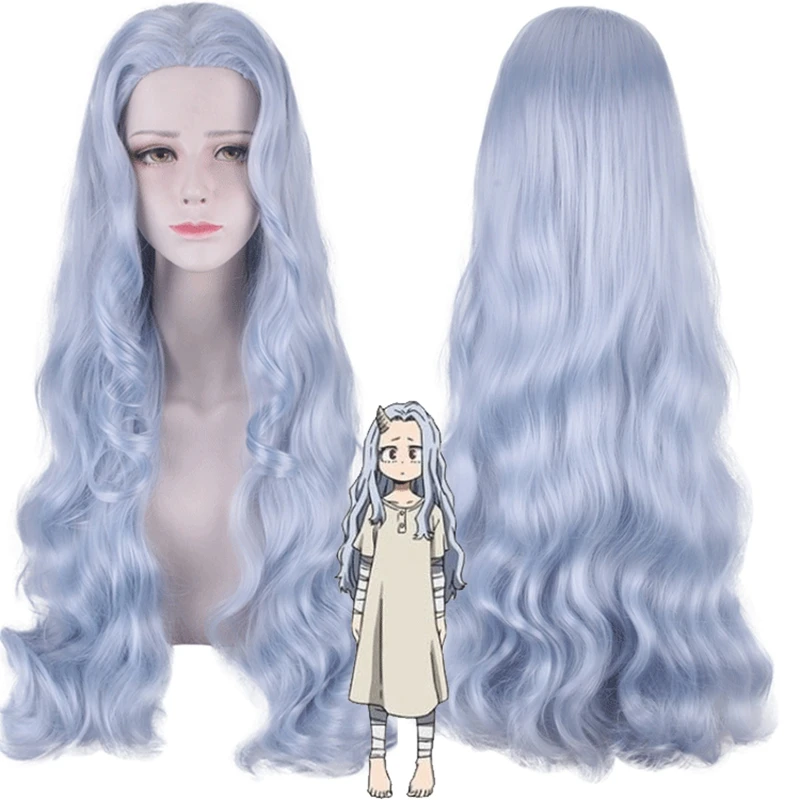 Anime My Hero Academia Eri Cosplay Wigs Boku no Costumes Halloween Gray-Blue Long Curly Hair | Тематическая одежда и