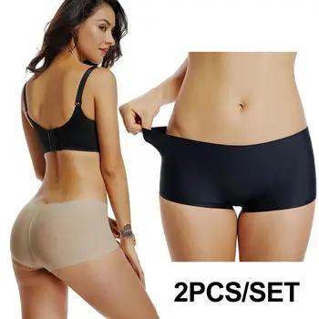 

2PCS Seamless Underpants Low-Rise Sexy Panties Women Underwear G-String Intimates Briefs Lingerie Boxer Femme Soft Intimates