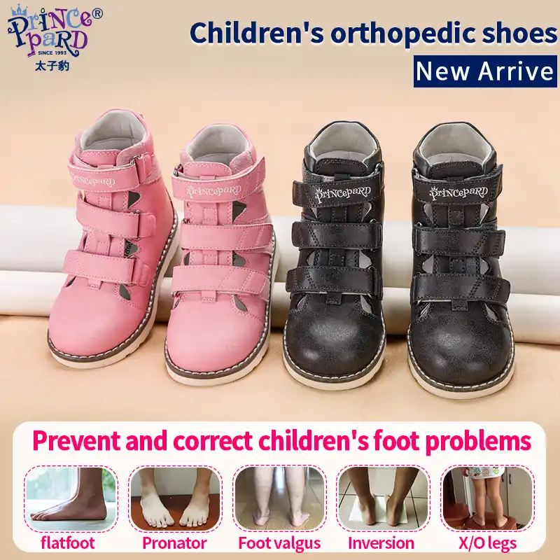 Children Open toe Corrective Arch Support Orthopedic Leather Sandals