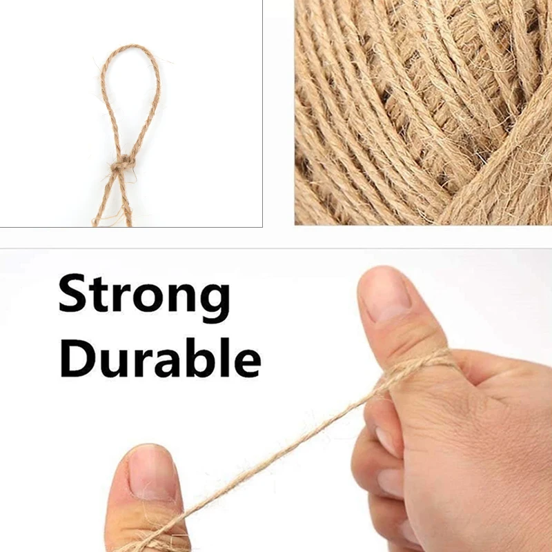 30/50/100Meters Natural Jute Rope Cord String Burlap Ribbon Crafts Sewing DIY Jute Hemp Wedding Party Decoration jute rope
