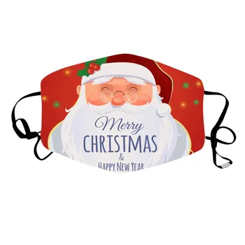 

Activated Carbon Face Mask Outdoor Mouth Caps Washable Christmas Print Face Fabric Facial Mask Protection Mascarillas#YL5