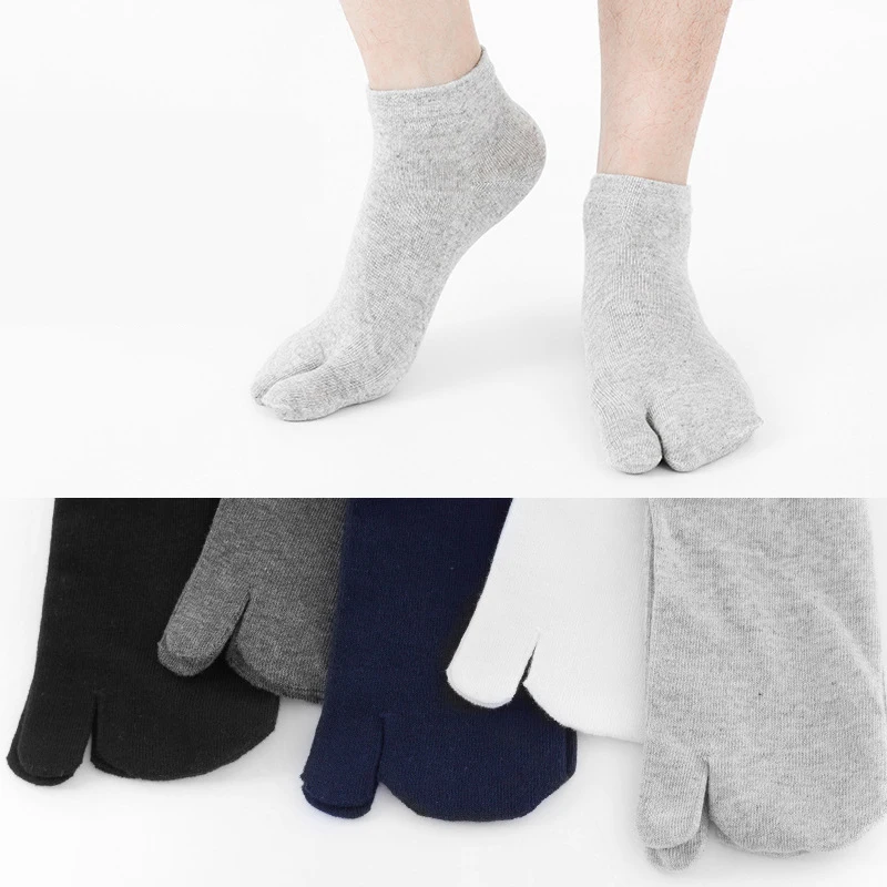 

Japanese Fun Two-toed Socks for Men and Women Cotton Finger Clogs Short Tube Spring and Autumn Flip Flops Socks Solid Color