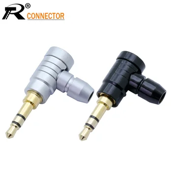 

2PCS Jack 3.5mm 3 Pole Stereo Audio Right Angle Barss Plug Jack Cable Solder Adapter Connector