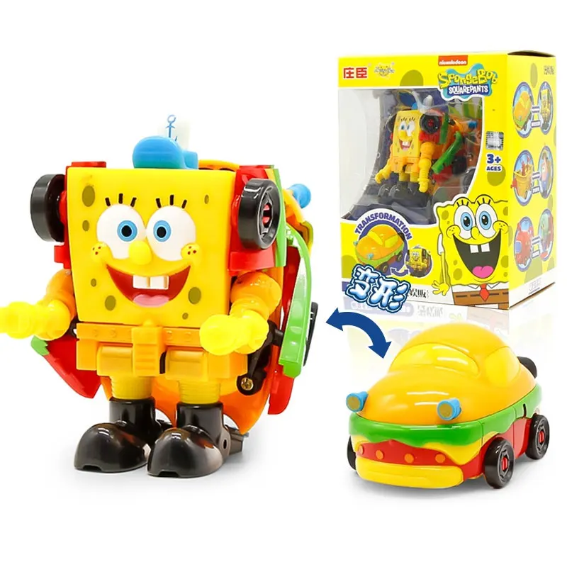 

High Quality ABS SpongeBob Patrick Star Octopus Transformation Toy Action Figures Deformation Car Steamship and Submarine Toys