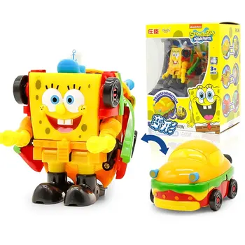 

High Quality ABS SpongeBob Patrick Star Octopus Transformation Toy Action Figures Deformation Car Steamship and Submarine Toys