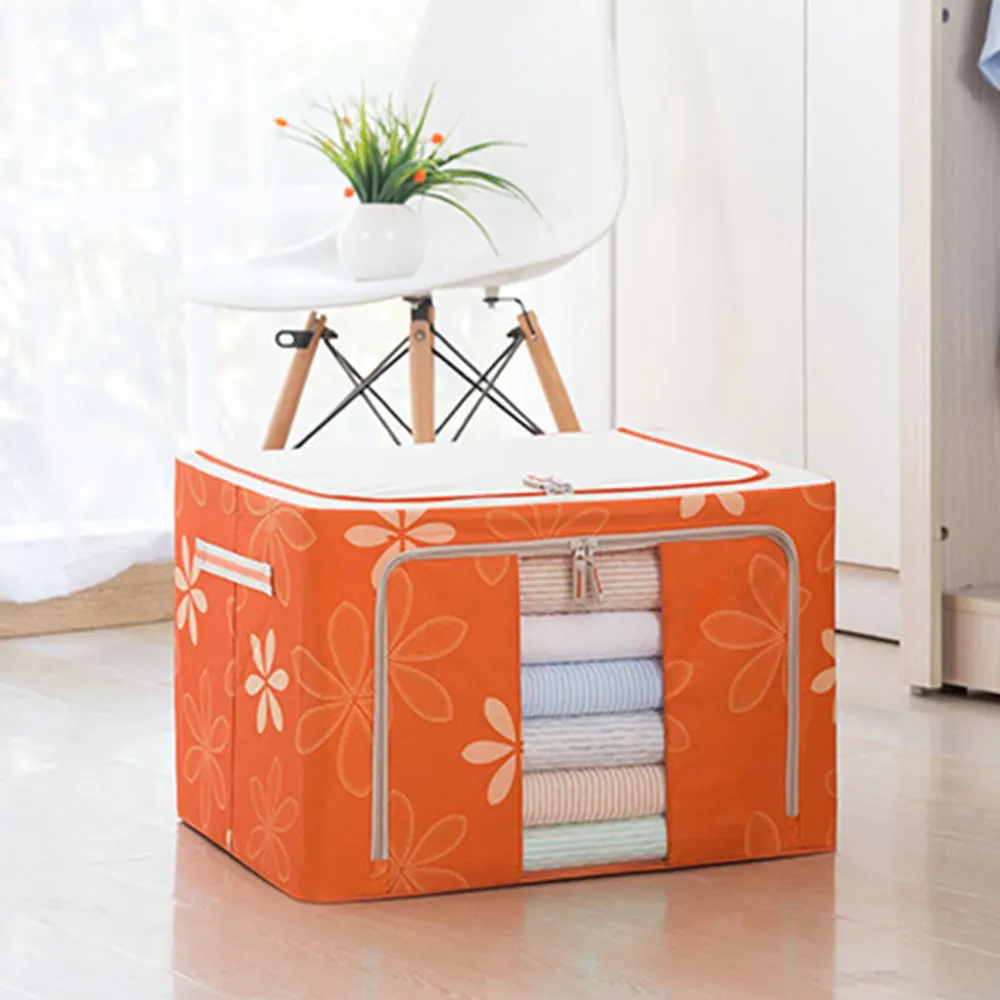 Basket Bag 11L Clothing Space Saver Sundries Storage Large Capacity Oxford Folding Desktop Household Receive Bedding Home - Цвет: Orange