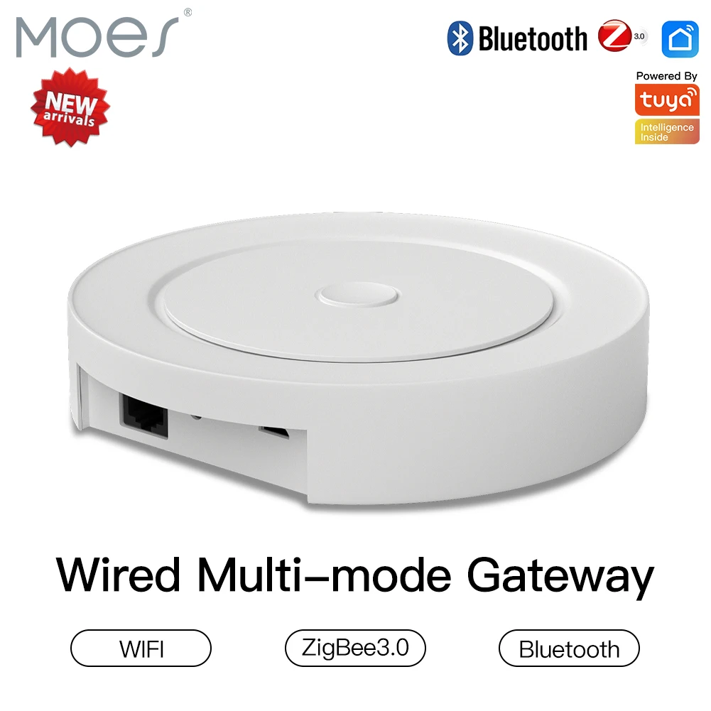 Умный шлюз Moes ZigBee многорежимный сетевой хаб с Wi-Fi Bluetooth работает приложением Tuya