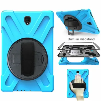 

Kids Case For Samsung Galaxy Tab S4 10.5 T830 T835 SM-T837 Cover Shockproof Silicone Rubber Armor Case+Hand Strap Capa
