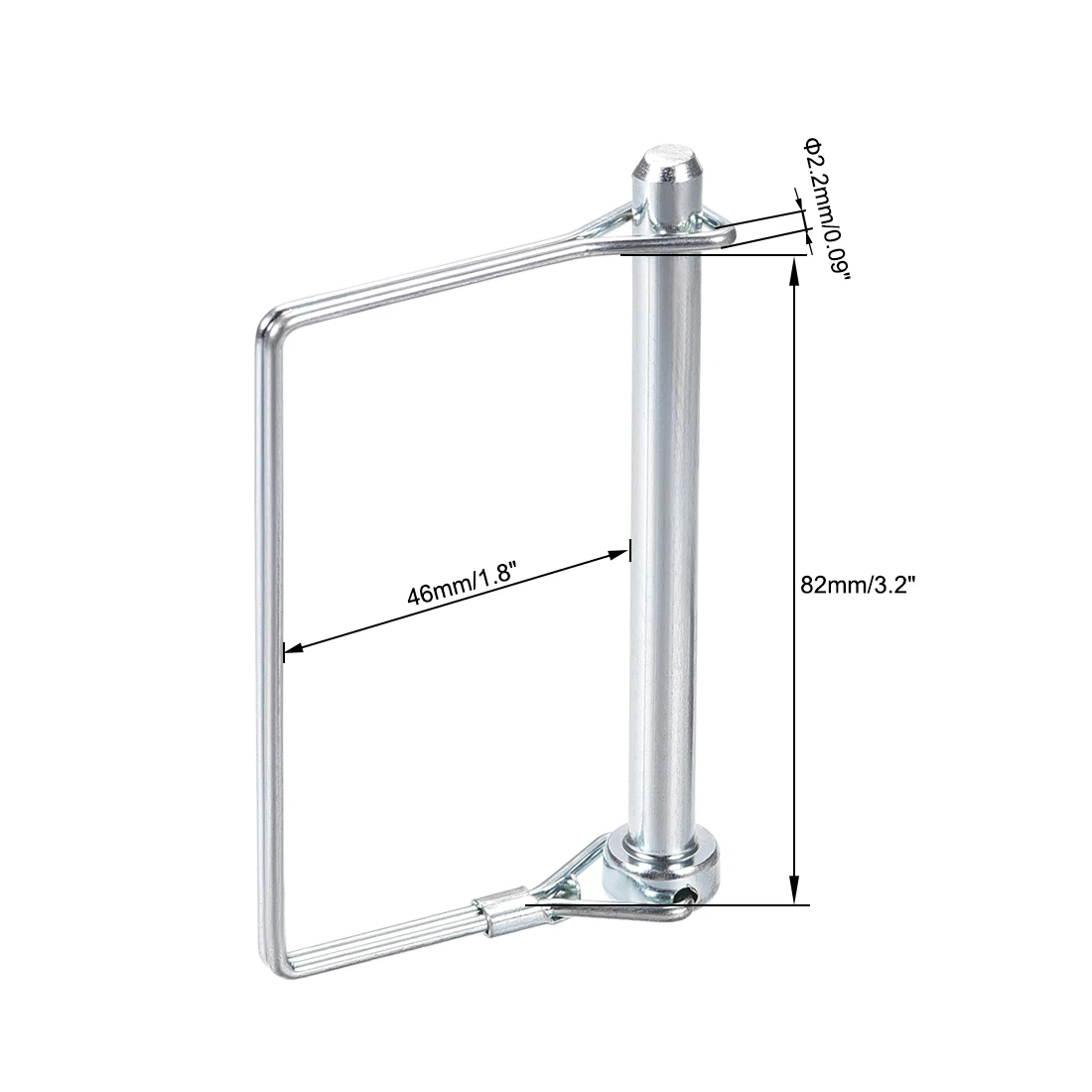 2-Pack 12mm X 100mm Shaft Locking Pins - Carbon Steel Trailer Coupler Pins For Farm & Lawn Equipment